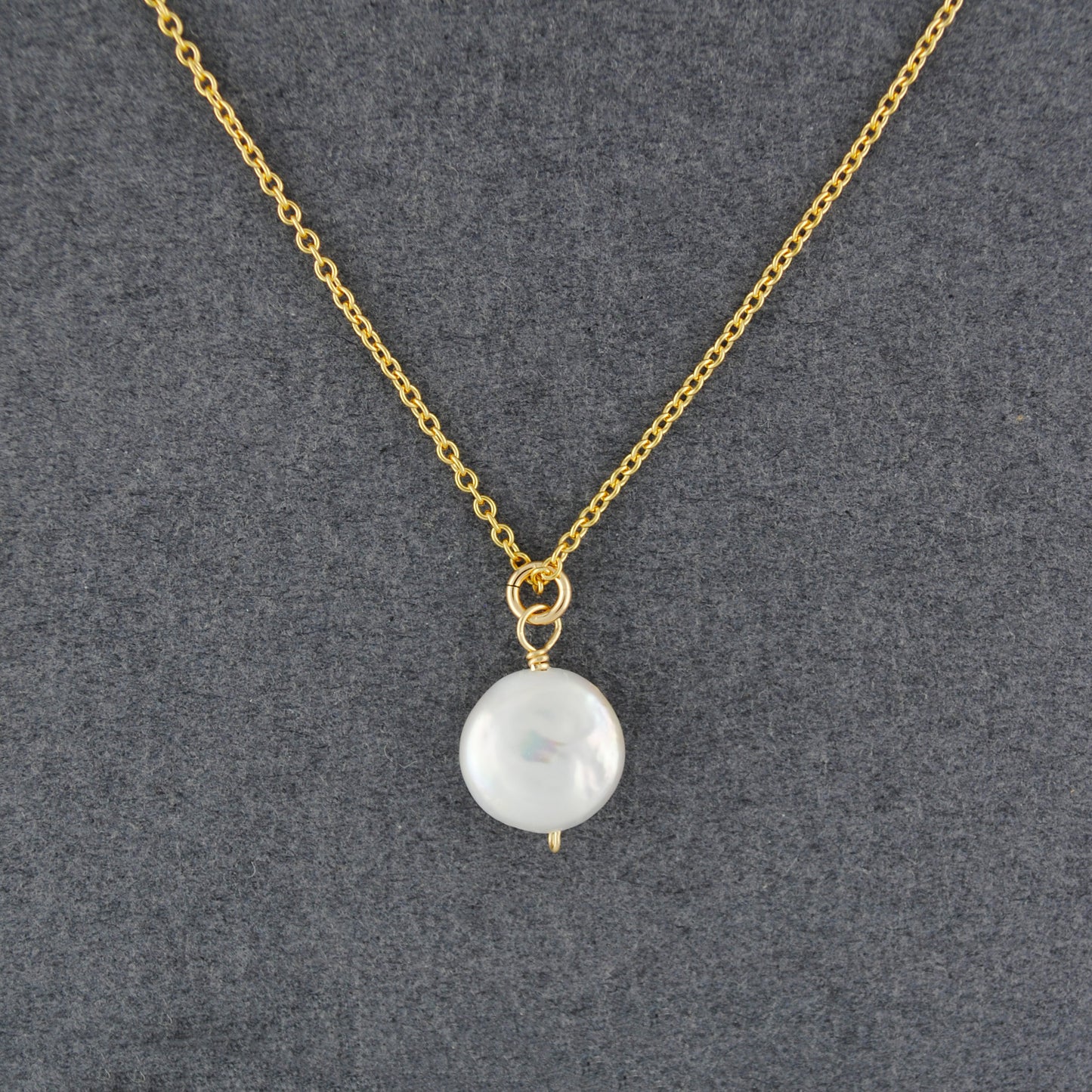 14K Gold Filled Freshwater Coin Pearl Necklace