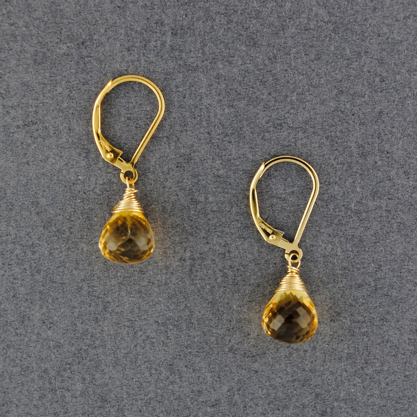 14K Gold Filled Citrine Drop Earrings