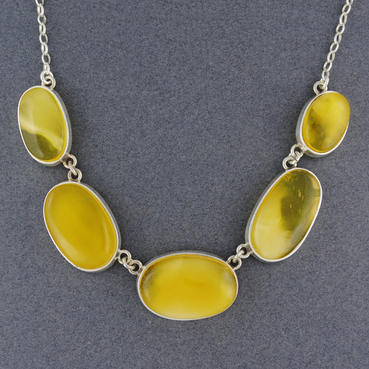 Butterscotch Amber 5 Stone Necklace