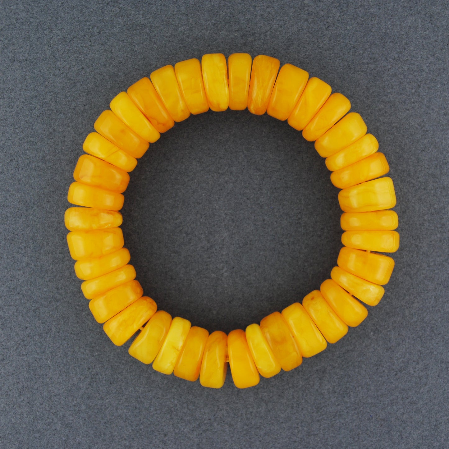 Butterscotch Amber Disc Stretch Bracelet