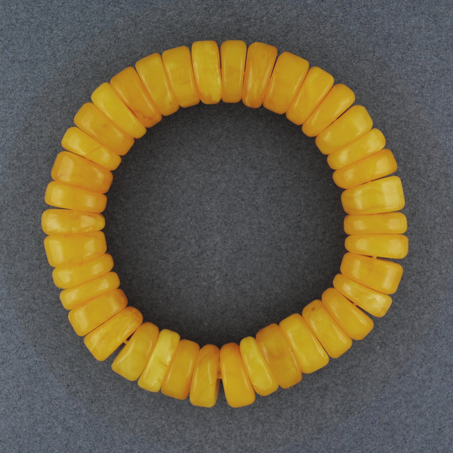 Butterscotch Amber Disc Stretch Bracelet