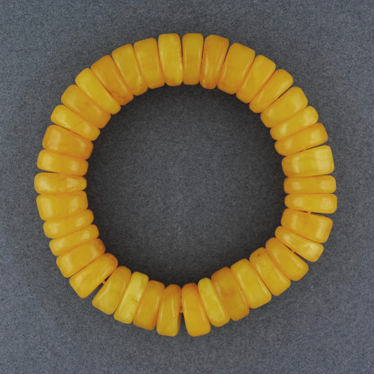 Butterscotch Amber Disc Stretch Bracelet