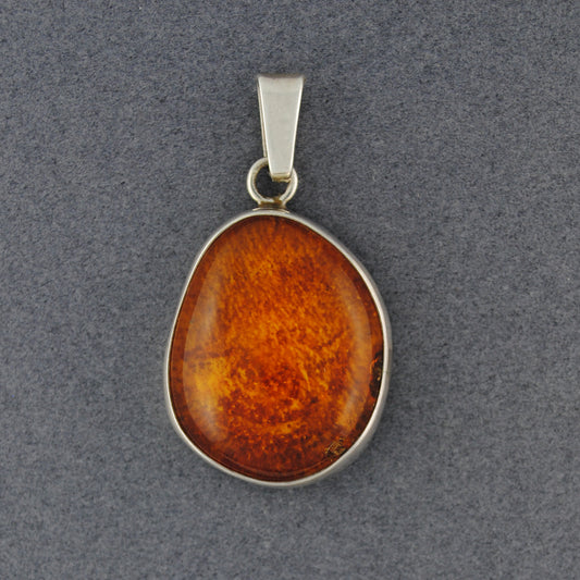 Amber Free Form Oval Pendant