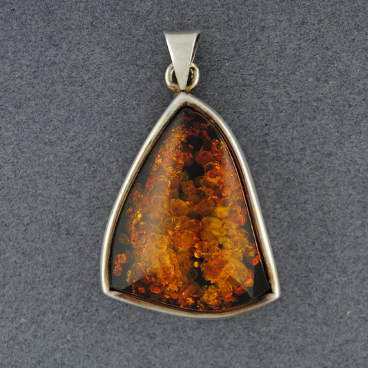 Amber Wavy Triangle Pendant