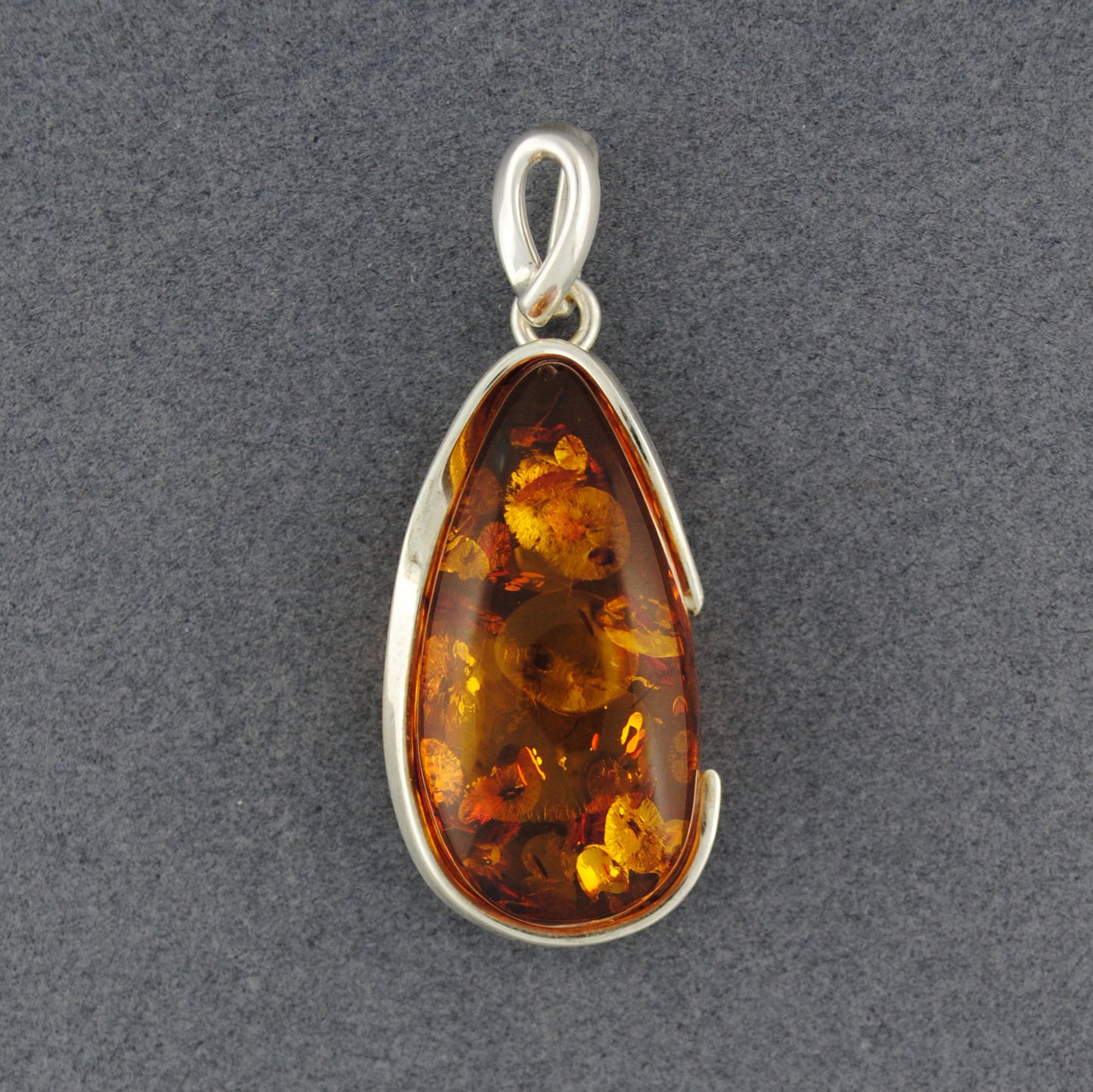 Amber Wrapped Teardrop Pendant