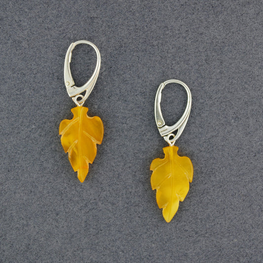 Butterscotch Amber Leaf Earrings