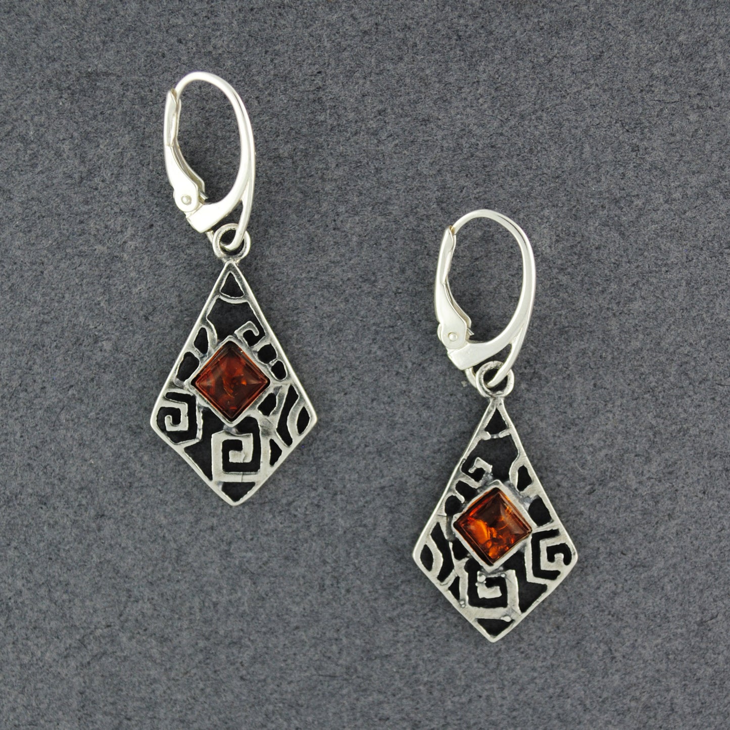 Amber Geometric Drop Earrings