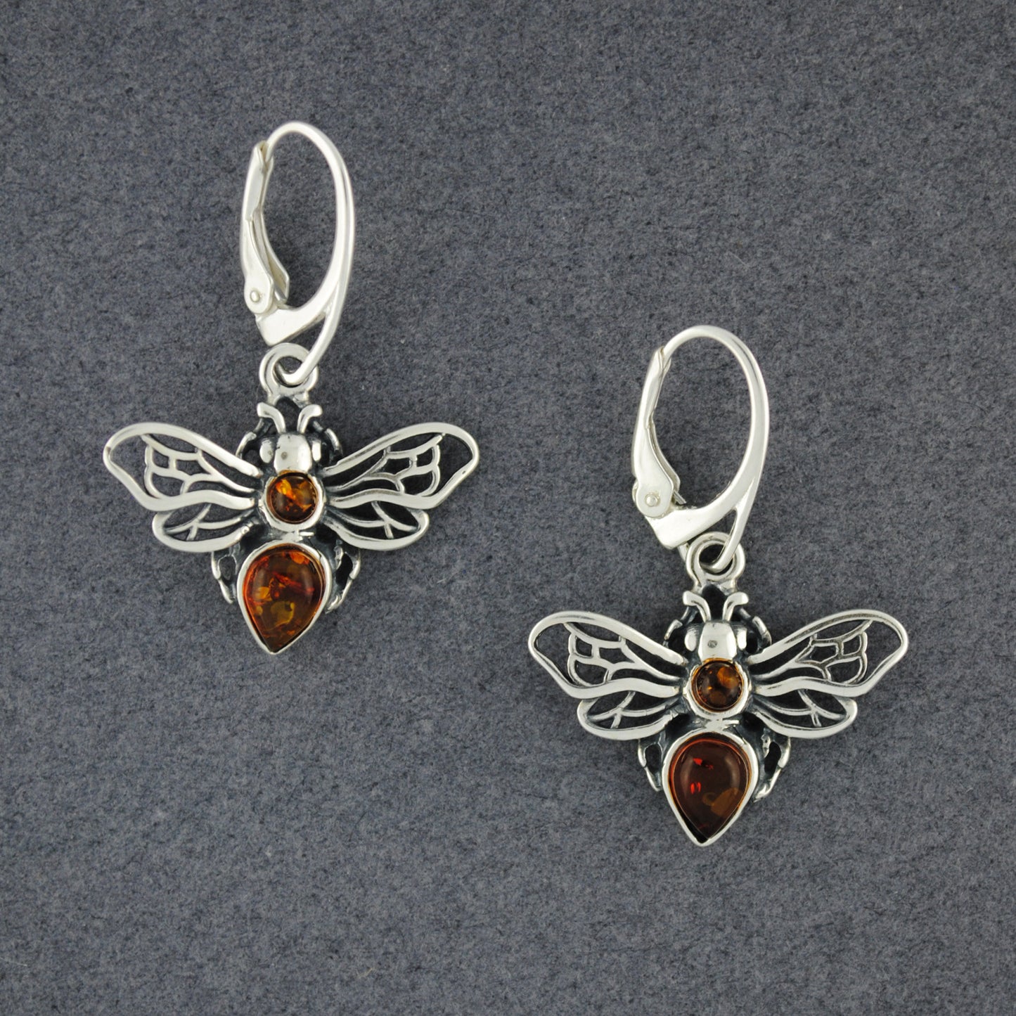 Amber Large Bee Earrings