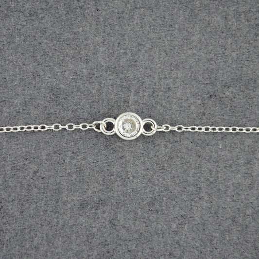 Sterling Silver CZ Solitaire Bracelet