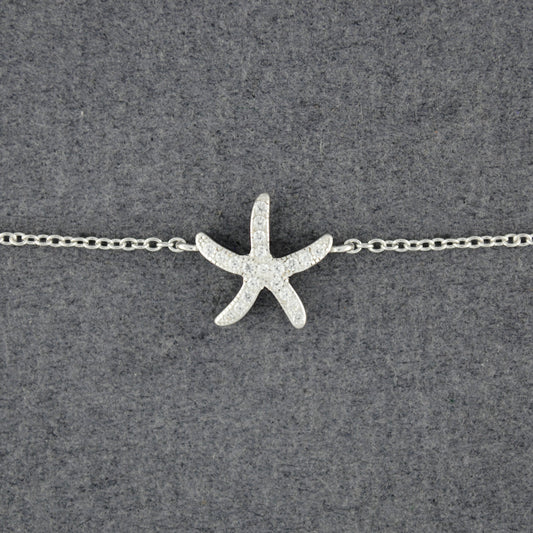 Sterling Silver CZ Starfish Bracelet