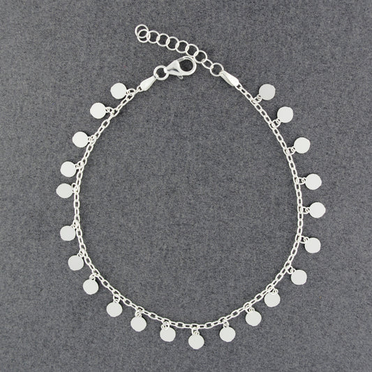 Sterling Silver Dangling Discs Bracelet