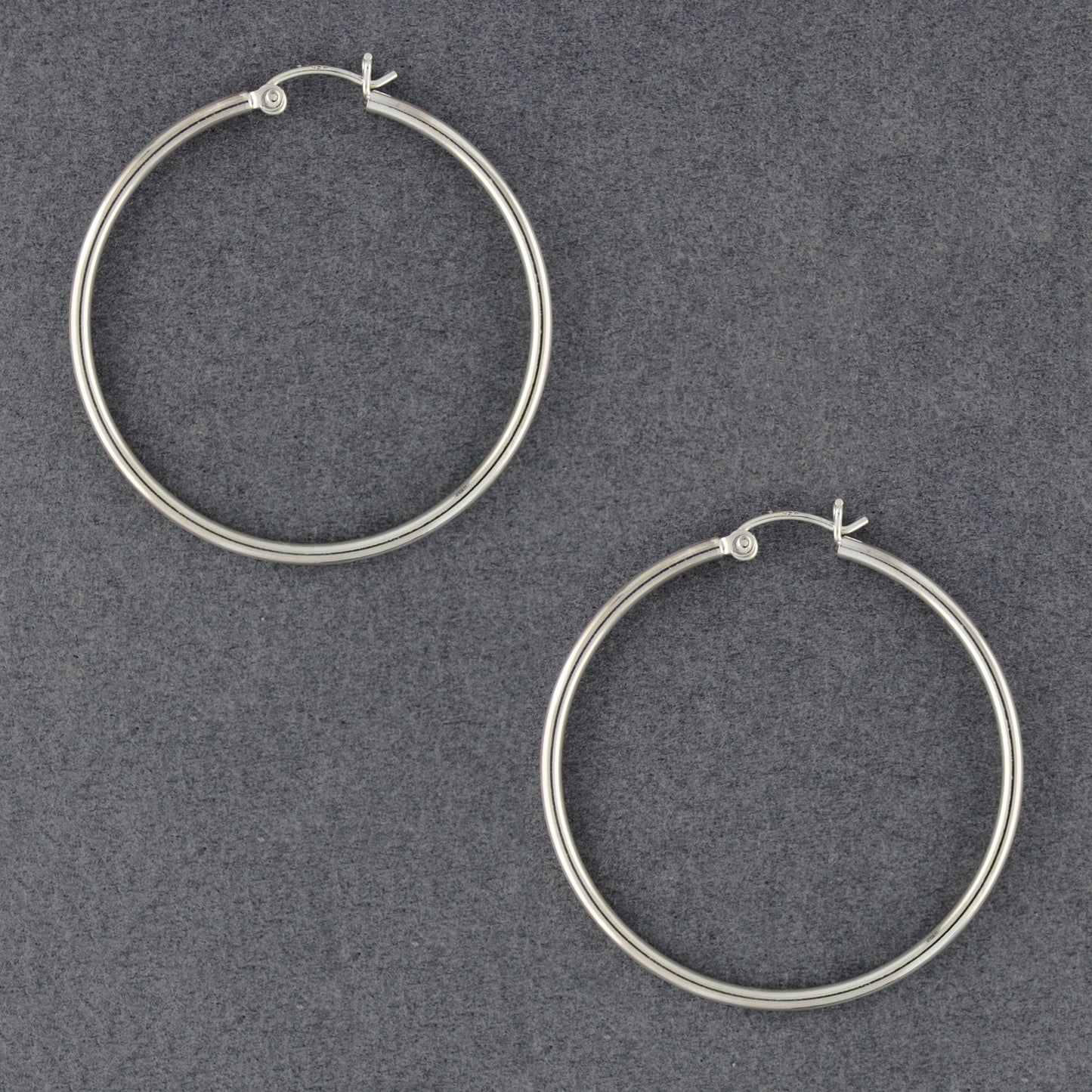 Sterling Silver Large Snap Post Hoop Earrings