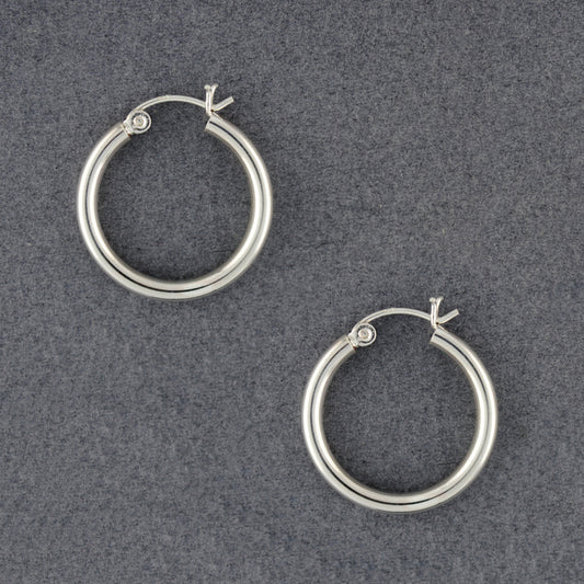 Sterling Silver Snap Post Hoop Earrings
