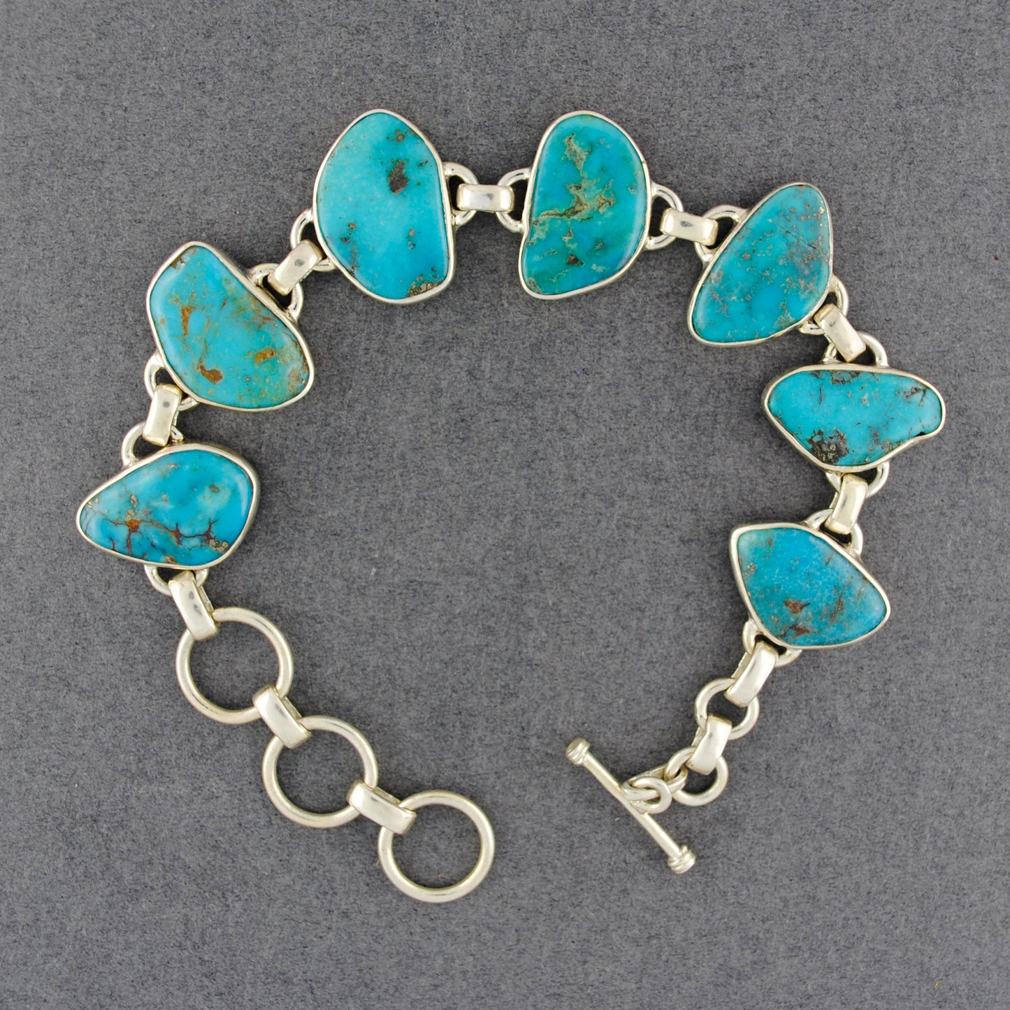 Sterling Silver Free Form Turquoise Bracelet
