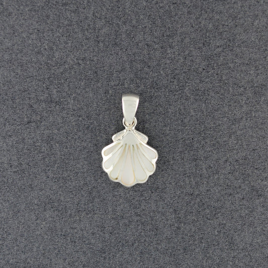 Sterling Silver Mini Mother of Pearl Scallop Shell Pendant