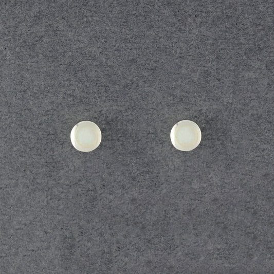 Sterling Silver Lab Created Opal Stud Earrings