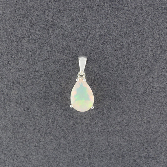 Sterling Silver Ethiopian Opal Teardrop Pendant