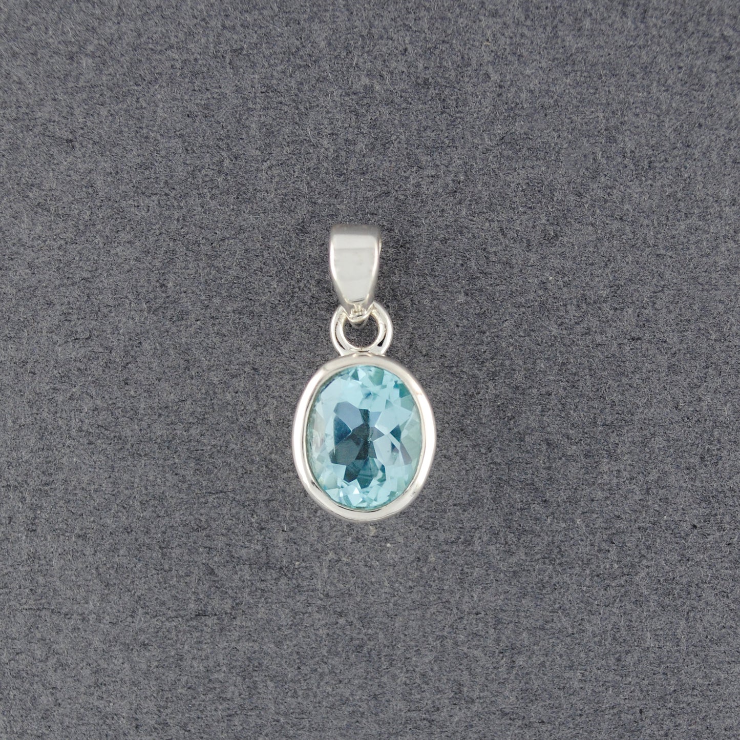 Sterling Silver BlueTopaz Oval Pendant