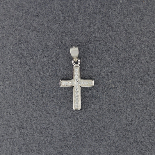 Sterling Silver CZ Cross Pendant