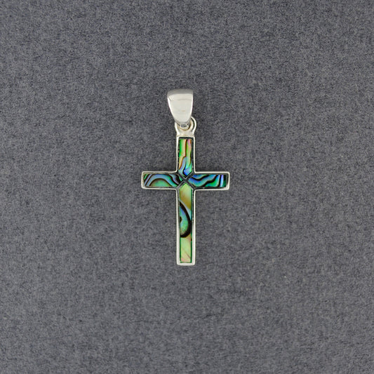 Sterling Silver Abalone Cross Pendant
