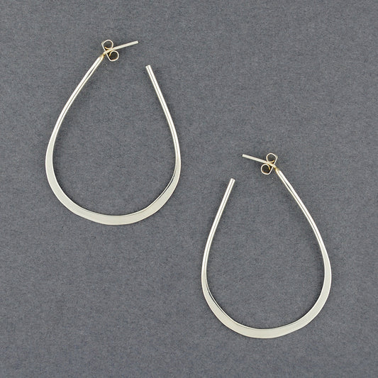 Sterling Silver Large Teardrop Hoop