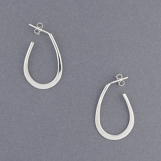 Sterling Silver Oval Hoop