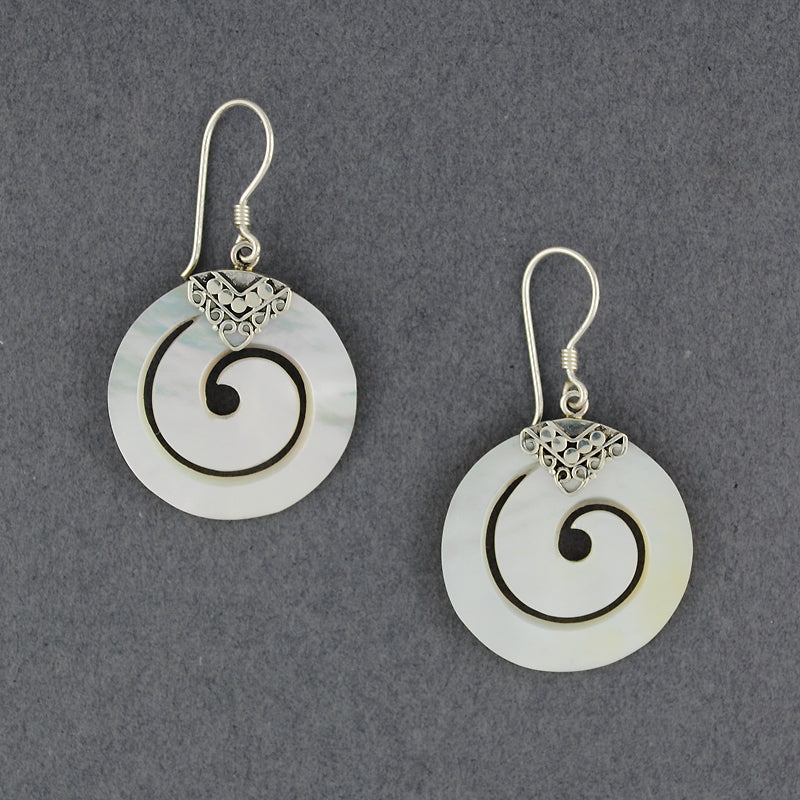 Mother of Pear Thick Spiral Earrings
