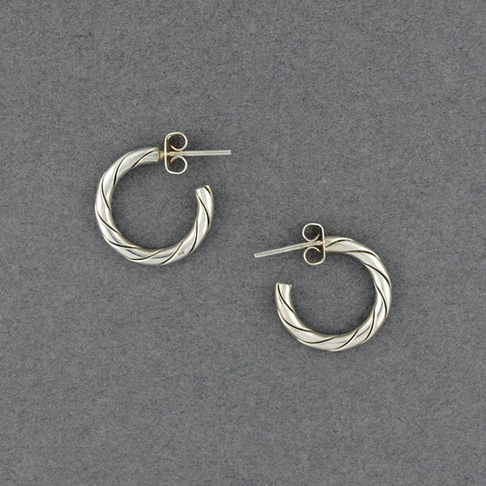 Sterling Silver Lightly Twisted Hoop