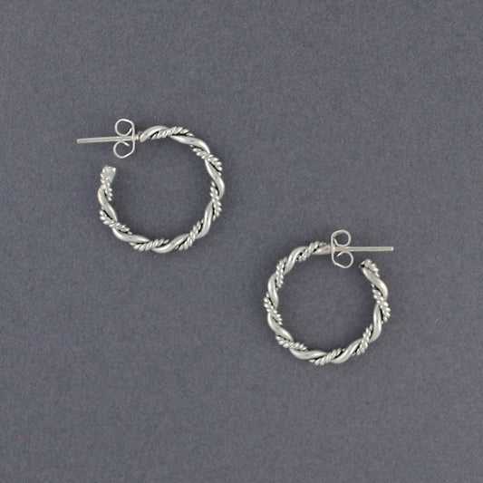 Sterling Silver Double Twisted Hoop