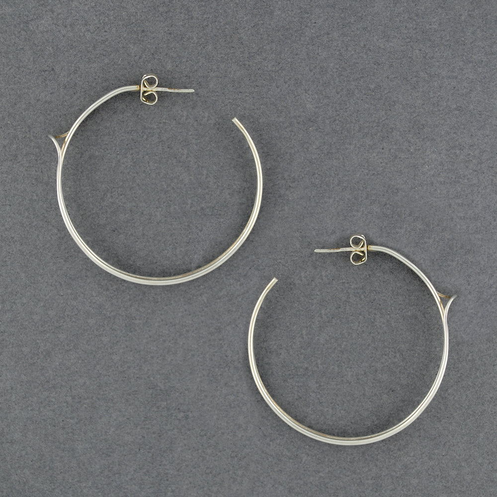 Sterling Silver Crossed Center Hoop