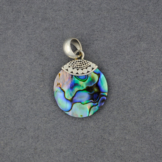 Abalone Small Multi Dot Circle Pendant
