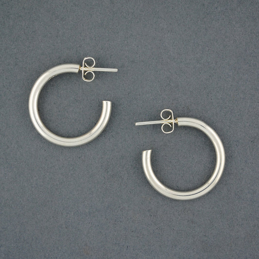 Sterling Silver Medium Classic Hoop