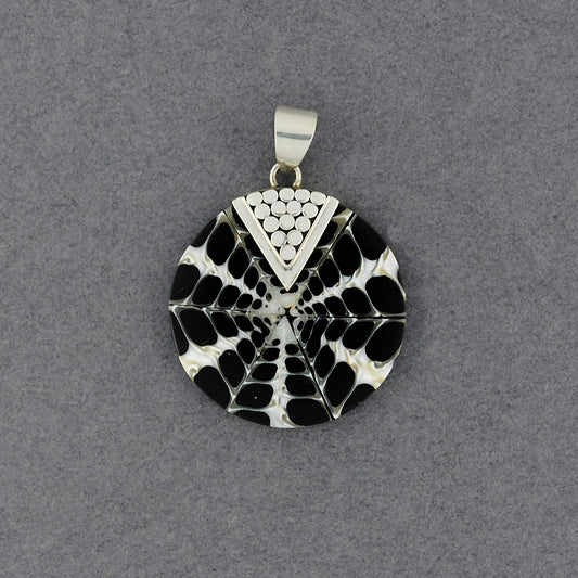 Black and White Mosiac Dotted Pendant