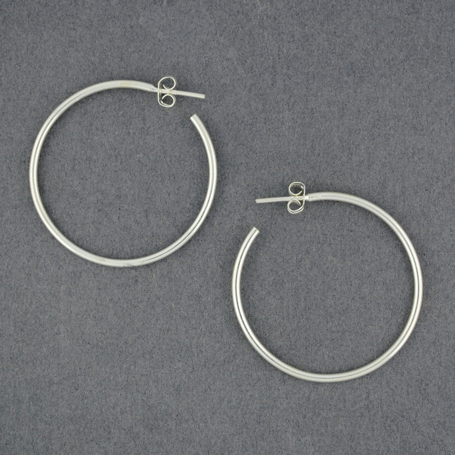 Sterling Silver Large Classic Hoop