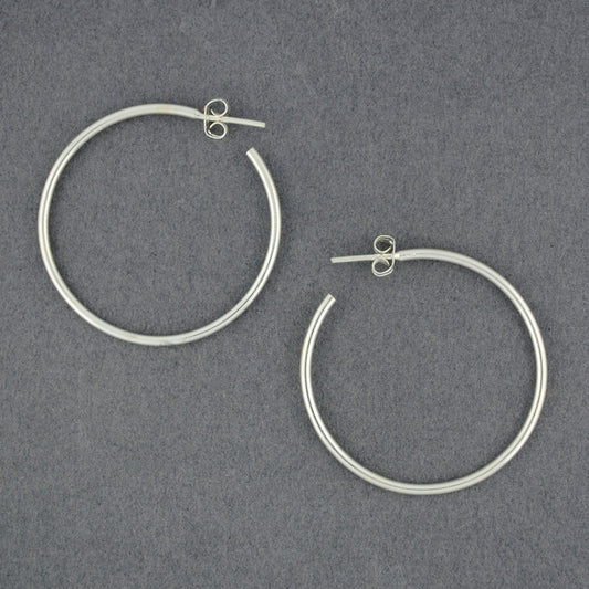 Sterling Silver Large Classic Hoop