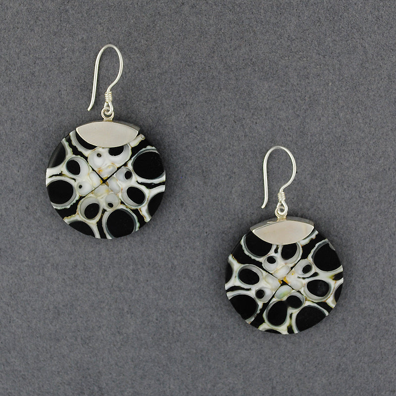 Black & White Shell Inlay Earrings