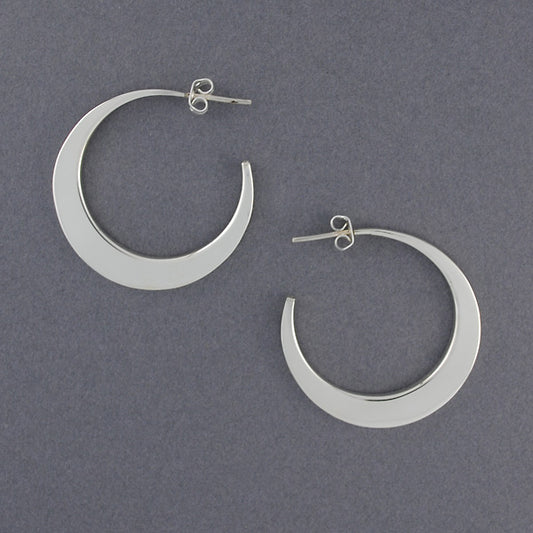 Sterling Silver Thick Crescent Hoop