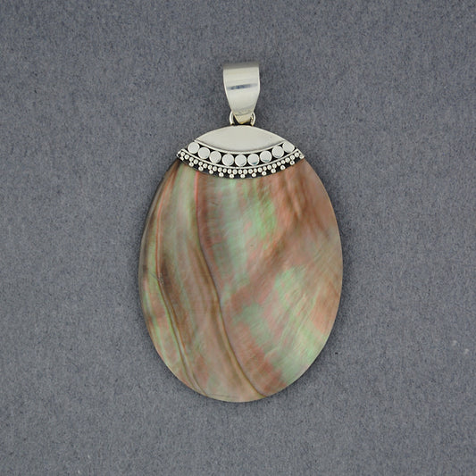 Black Mother of Pearl Oval Pendant