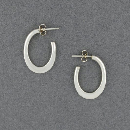 Sterling Silver Flat Oval Hoop