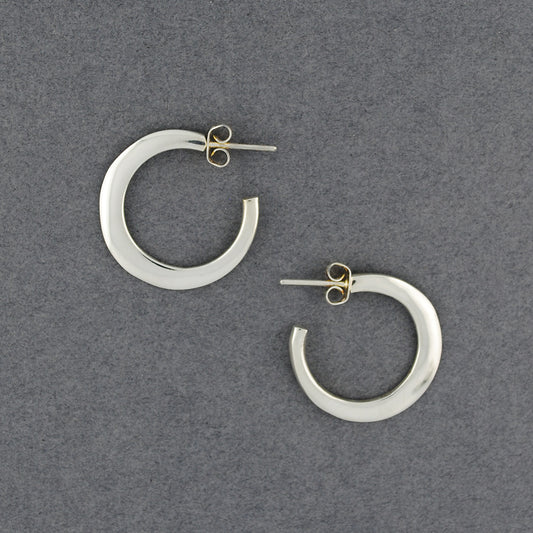 Sterling Silver Flat Classic Hoop