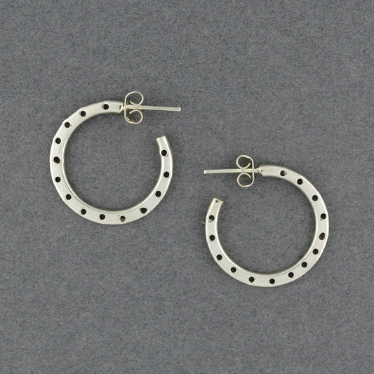 Sterling Silver Dotted Hoop