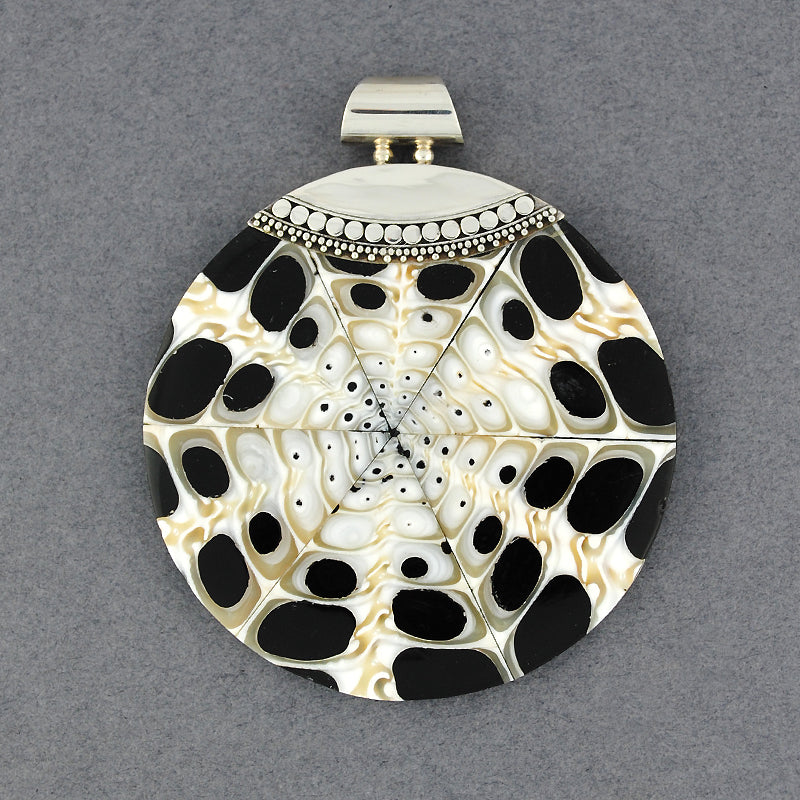 Mosaic Black & White Shell Pendant