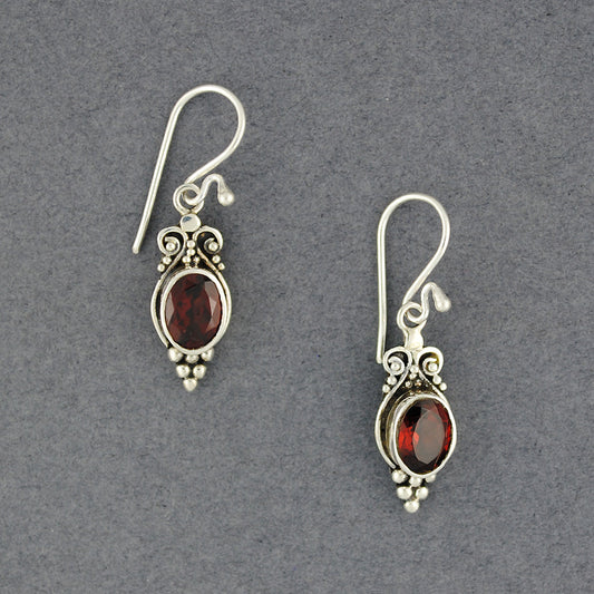 Garnet Oval Earrings