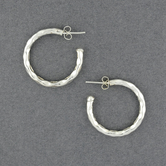 Sterling Silver Medium Molded Hoop