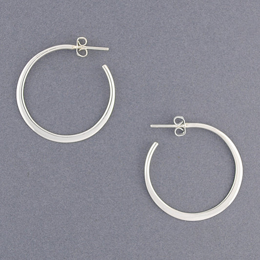 Sterling Silver Medium Flat Hoop