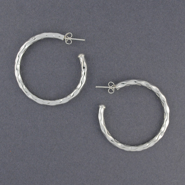 Sterling Silver  Molded Hoop