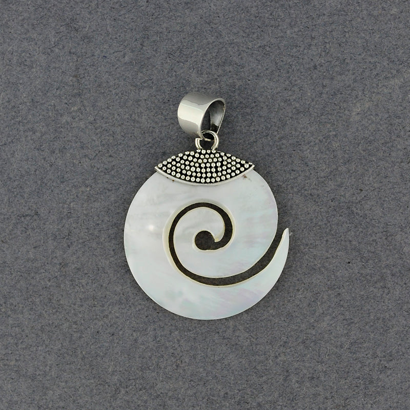 Mother of Pearl Small Spiral Pendant