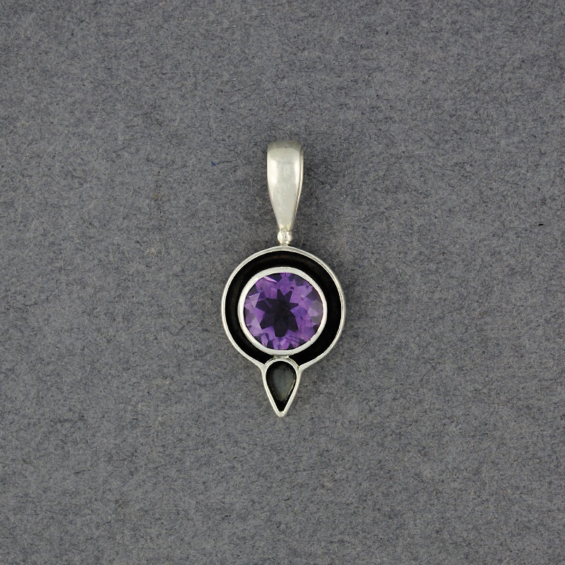Amethyst Pointed Circle Pendant