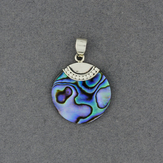 Abalone Small Dotted Circle Pendant