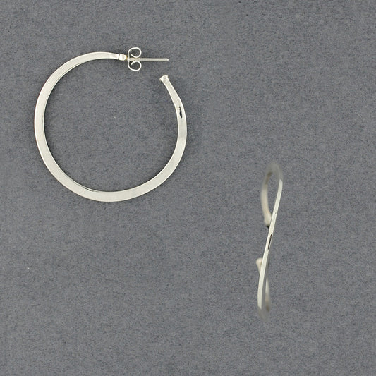 Sterling Silver Soft Wave Hoop